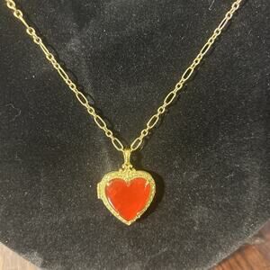 Disney Kendra Scott Snow White Vintage Gold-Plated Heart Locket Necklace 18" Adj